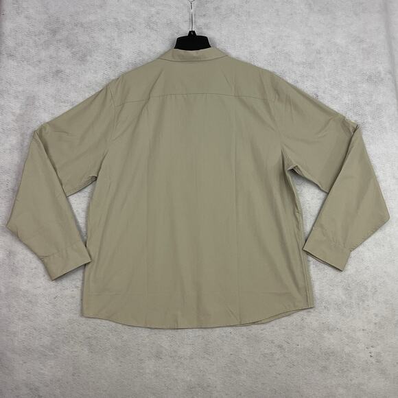 Marmot Mens Aerobora Button Down Shirt XXL Sandbar Tan Roll Tab Wicking Rip Stop - Picture 4 of 15